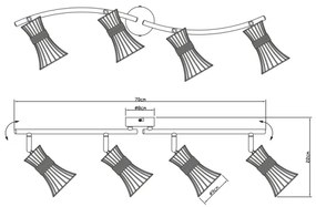 Globo 54814-4 - Spotlámpa PURRA 4xE14/40W/230V