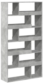 betonszürke szerelt fa könyvespolc 100 x 33 x 187,5 cm