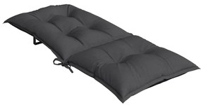 2 db antracit szövet magas háttámlájú székpárna 120x50x7 cm