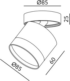 Spotlámpa OH12F 1xGX53/35W/230V 8,5 cm fehér