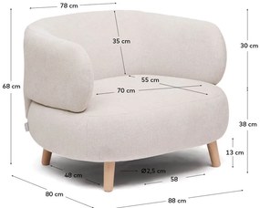 Bézs zsenília fotel Luisa – Kave Home