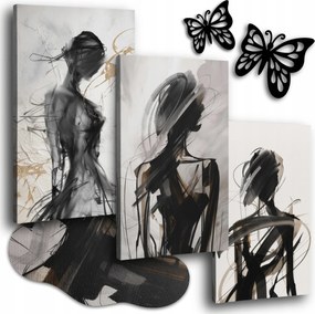 Vászonkép 150x70 cm Nappali Képek Modern Női Sziluettek 3db