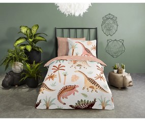 Barna-bézs pamut gyerek ágyneműhuzat babaágyhoz 100x135 cm Dino – Good Morning