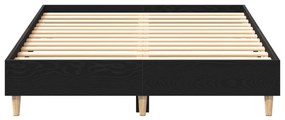 Ágykeret 120x200 cm Fekete Tölgy Műgyanta
