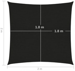 fekete HDPE napvitorla 160 g/m² 2 x 2 m