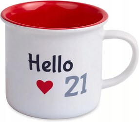 Hello szív mintás bögre |írd Be Az Életkort| születésnap személyre szabott ajándék