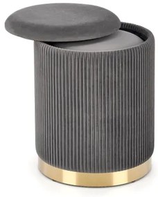 KÉSZLET 2x Taburet MONTY átm. 36/66 cm szürke/arany