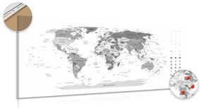 Parafa kép részeletes világ térkép fekete fehérben