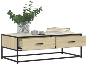 Sonoma tölgy szerelt fa és fém dohányzóasztal 100 x 50 x 35 cm