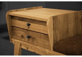 Fiókos tölgyfa pad, narancssárga ülőrésszel Retro - The Beds