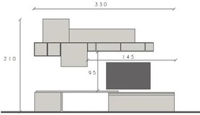 Infinity 2.0 8 elemes szett Mercure tölgy / szürkésbarna / bézs