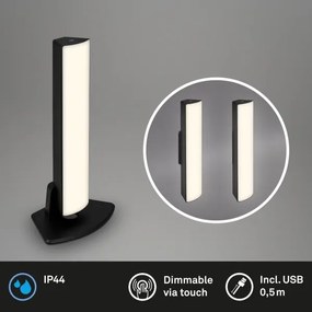 Briloner 7474-015 - LED töltős kültéri asztali lámpa LED/7W/5V 3000K fekete