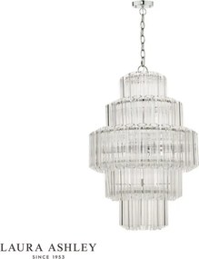 LAURA ASHLEY 3756148-Q GENEVIEVE Kristály Függesztett Lámpa Csiszolt Króm E14 IP20