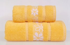 Margarita törölköző bolyhos virágok 70x130 sárga