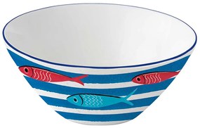 Szardínia hal mintás porcelán tál 16 cm