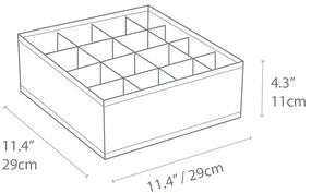 Drawer szürke fiókrendszerező 16 rekesszel - Bigso Box of Sweden