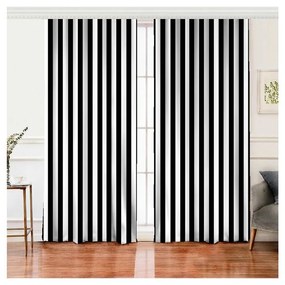 Fekete-fehér függöny szett 2 db-os 140x260 cm – Mila Home