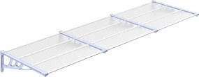 vidaXL szürke és átlátszó polikarbonát ajtóelőtető 297,5 x 90 cm