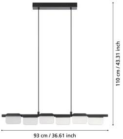 Eglo 98876 - LED Dimmelhető csillár zsinóron ERVIDEL 6xLED/4,5W/230V