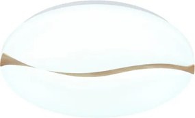 Globo 41790-18 Mennyezeti lámpa, fém fehér, műanyag fehér, fa barna, több szint fali kapcsolóval, színek rögzíthetők, memória funkció, ø: 330mm, M: 70mm, tartozék: LED 24W 230V, 2860lm forrás, 1910lm kimenet, CCT 3000/6000/4200K