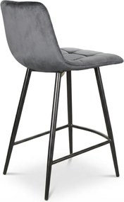 MILA VELVET szürke bárszék fekete lábakkal