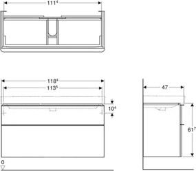 Geberit 500.355.JR.1 - Fürdőszobai mosdó alatti szekrény Smyle Square 61,7x118,4 cm dió