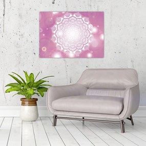 Egy mandala képe rózsaszín háttérrel (üvegen) (70x50 cm)