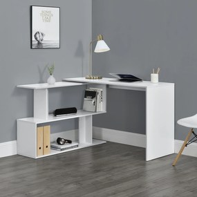 [en.casa] Sarok íróasztal polcakkal Arendal fehér