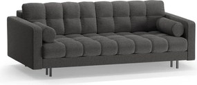 Sötétszürke buklé kinyitható tárolóhelyes kanapé 222 cm Bali – Cosmopolitan Design