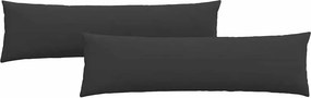 vidaXL Kanapé párnák 2 pcs Fekete 145 x 40 cm szövet