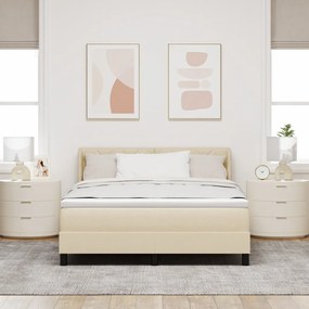 Boxspring Ágy Matrac-kal - Krém, 140 x 200 cm, Szövet