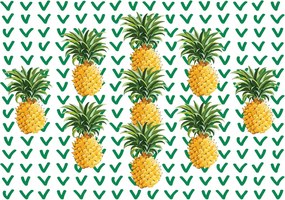 Fotótapéta Ananász V-mintás geometria trópusi zöld 250x175 +ragasztó