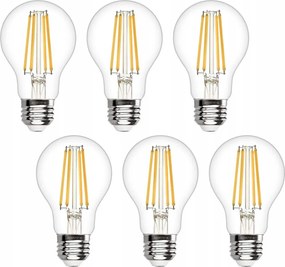 6x Led izzó E27 2W=25W Filament 200lm Dekoratív Meleg Nincs villódzás