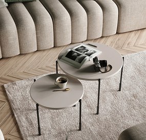 Sonatia dohányzóasztal 60 cm kerek fém lábakkal - kasmír