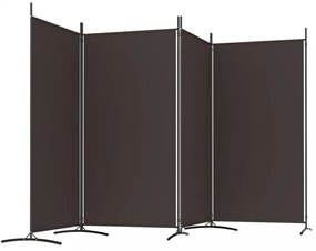 4 paneles barna szövet térelválasztó 346x180 cm