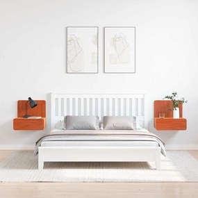 Éjjeli asztal 2 pcs Viaszbarna 44 x 32.5 x 40 cm Tömör fenyőfa