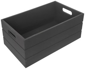 Antracitszürke fa tárolódoboz 36x26x15 cm – Orion