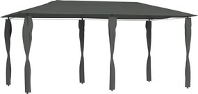 vidaXL antracit pavilon oszlop takarókkal 2,98 x 5,3 x 2,59 m 160 g/m²