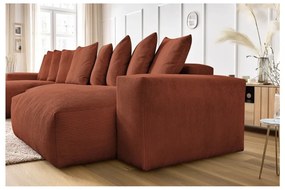 Téglavörös kordbársony sarokkanapé Voltaire – Bobochic Paris