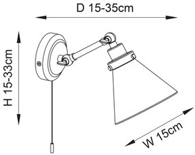 Endon 93854 - Fürdőszobai fali lámpa FARADAY 1xG9/3W/230V IP44 arany