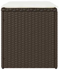 2 db barna polyrattan kerti szék párnával 40x40x43 cm