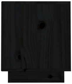 fekete tömör fenyőfa TV-szekrény 70 x 34 x 40 cm