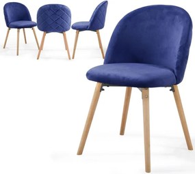 MIADOMODO Étkezőszék készlet bársony 4 db kék