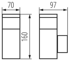 Kanlux 38761-Kültéri fali lámpa aljzattal DASTEN 1xG9/11W/230V IP44 antracit