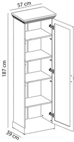 Royal S1D Egy ajtós polcos szekrény Sosna Nord - vadtölgy N