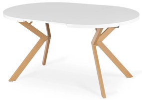 Bővíthető Étkezőasztal Fehér/Tölgy Színben. LUKAS 100-250 cm