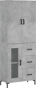 vidaXL betonszürke szerelt fa magasszekrény 69,5 x 34 x 180 cm