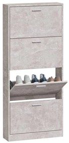 betonszürke szerelt fa cipőszekrény 59x17x150 cm