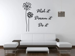 Gario Falmatrica Wish it dream it do it Szín: Fekete-Matt, Méret: 50 x 50 cm