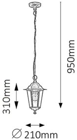 Rabalux 8238 - Kültéri lámpa VELENCE 1xE27/60W/230V